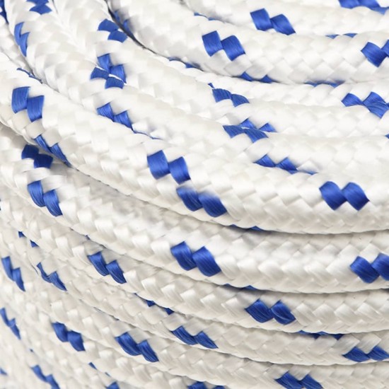 Valties virvė, baltos spalvos, 12mm, 100m, polipropilenas