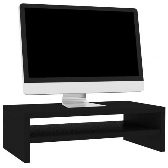 Monitoriaus stovas, juodos spalvos, 42x24x13 cm, MDP