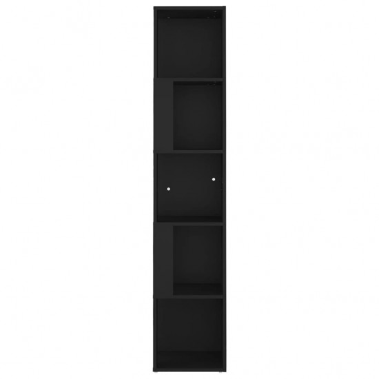Kampinė spintelė, juodos spalvos, 33x33x164,5cm, MDP