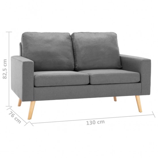 Dvivietė sofa, šviesiai pilkos spalvos, audinys