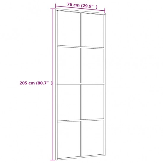 Stumdomos durys, juodos, 76x205cm, aliuminis ir ESG stiklas