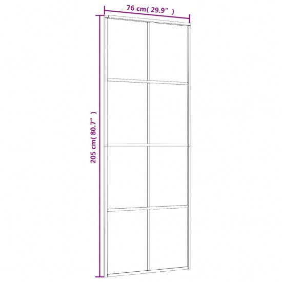 Stumdomos durys, juodos, 76x205cm, aliuminis ir ESG stiklas