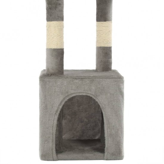Draskyklė katėms su stovais iš sizalio, 109cm, pilka