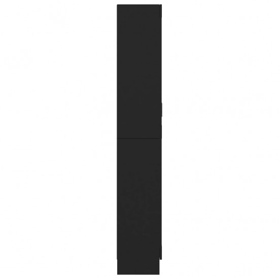 Vitrininė spintelė, juodos spalvos, 82,5x30,5x185,5cm, MDP