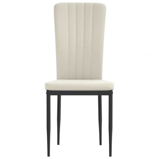 Valgomojo kėdės, 2vnt., kreminės spalvos, aksomas