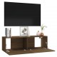 Sieninė televizoriaus spintelė, ruda, 100x30x30 cm, mediena