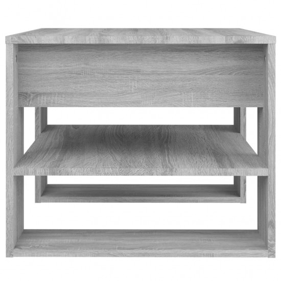 Kavos staliukas, pilkas ąžuolo, 55,5x55x45cm, apdirbta mediena