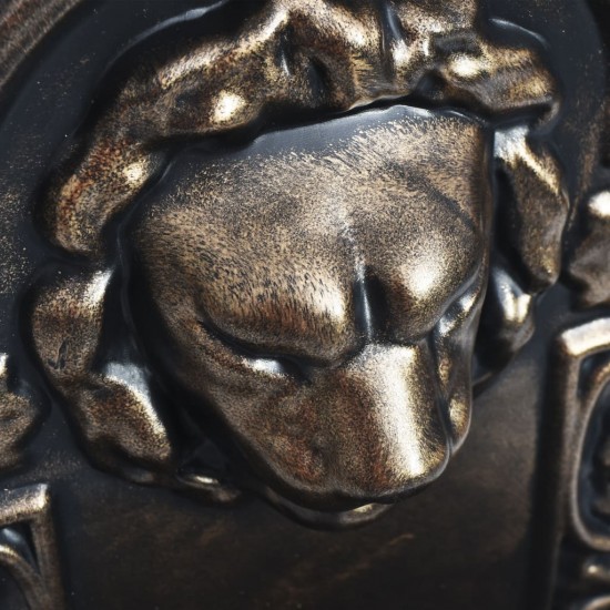 Sieninis fontanas, bronzinės spalvos, liūto galvos dizainas