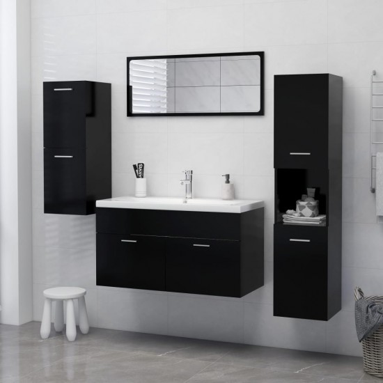 Vonios spintelė, juodos spalvos, 30x30x130cm, apdirbta mediena