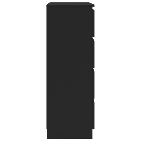 Šoninė spintelė, juodos spalvos, 60x35x98,5 cm, mediena