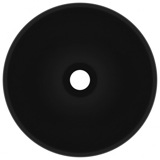 Prabangus praustuvas, matinis juodas, 32,5x14cm, keramika