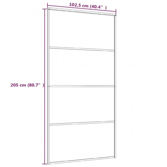 Stumdomos durys, juodos, 102,5x205cm, ESG stiklas ir aliuminis