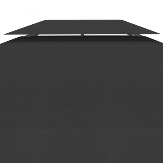 Pavėsinės uždangalas, 2 pakopų, juodas, 4x3m, 310 g/m²