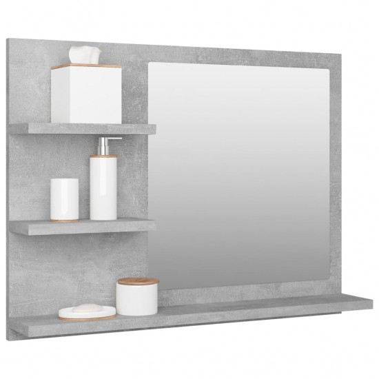 Vonios kambario veidrodis, betono pilkas, 60x10,5x45cm, MDP
