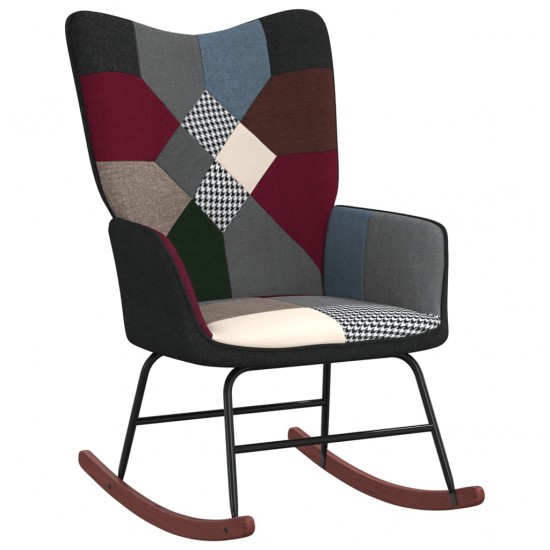 Supama kėdė su pakoja, audinys, skiautinio dizaino