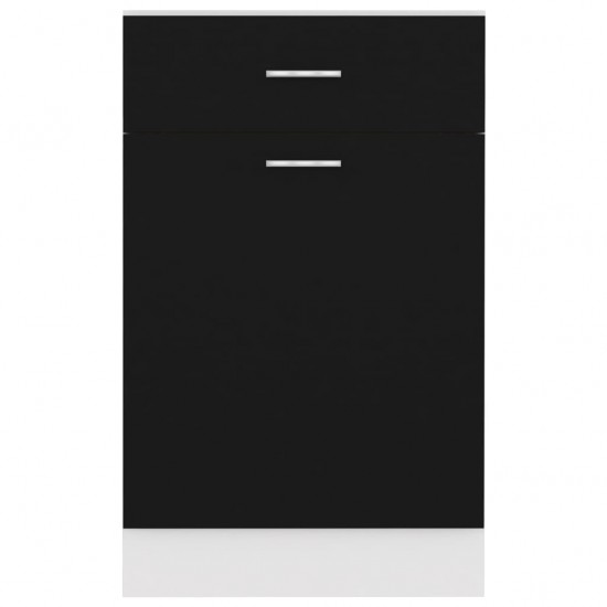 Apatinė spintelė su stalčiumi, juoda, 50x46x81,5cm, MDP