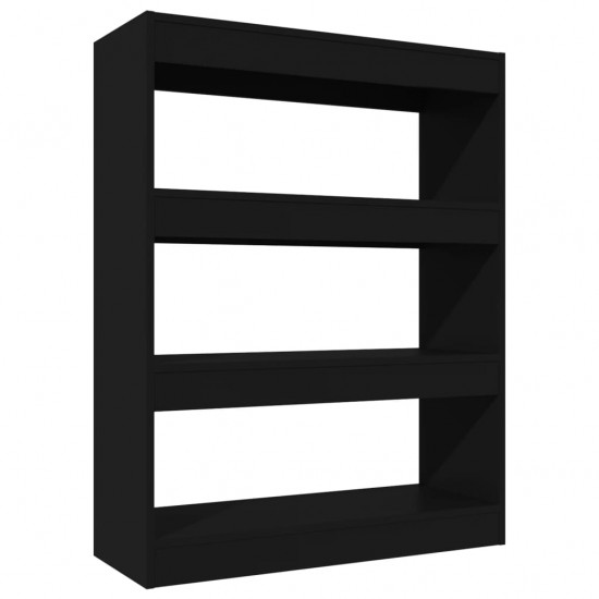 Spintelė knygoms/kambario pertvara, juoda, 80x30x103cm, mediena