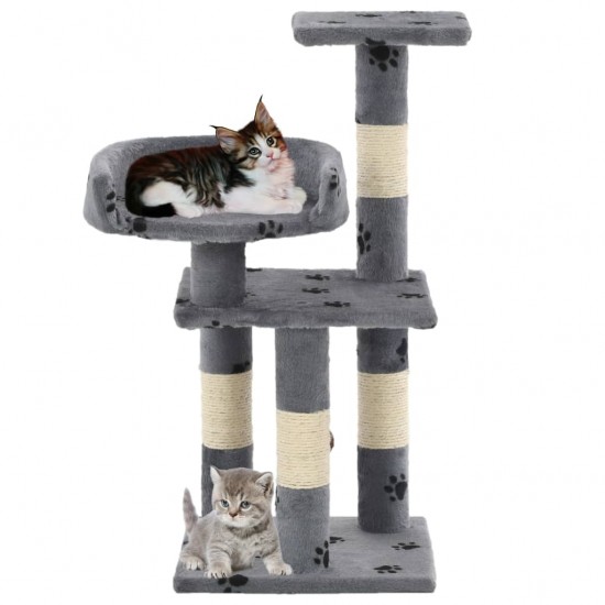 Draskyklė katėms su stov. iš sizalio, 65cm, pilkos sp. pėd.