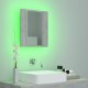 Veidrodinė vonios spintelė su LED, betono, 40x12x45cm, akrilas