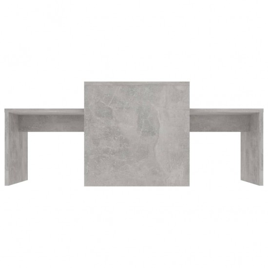Kavos staliukų komplektas, betoninis pilkas, 100x48x40cm, MDP