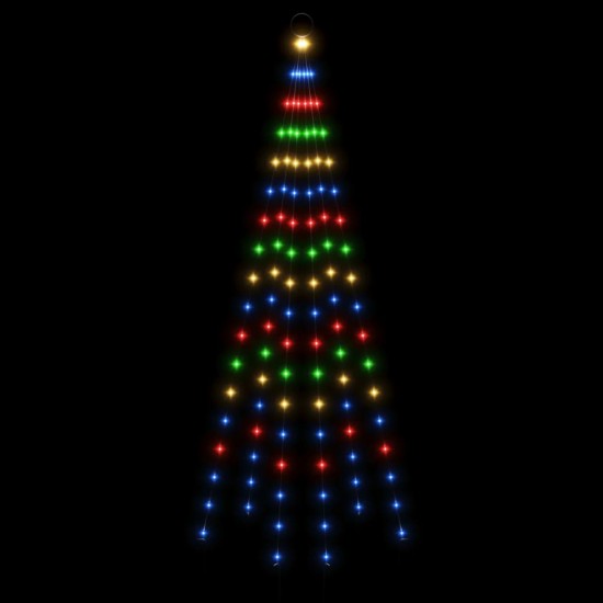 Kalėdų eglutė ant vėliavos stiebo, 180cm, 108 spalvotos LED