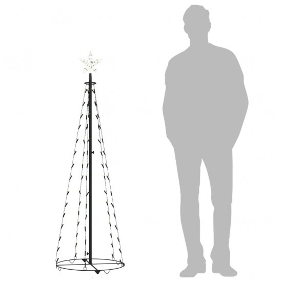 Kalėdų eglutė, 50x150cm, kūgio formos, 84 baltos LED lemputės