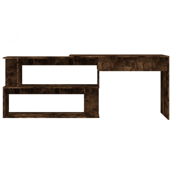 Kampinis rašomasis stalas, dūminio ąžuolo, 200x50x76cm, mediena