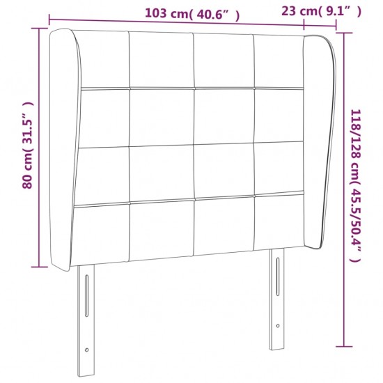 Galvūgalis su auselėmis, kreminis, 103x23x118/128cm, audinys