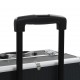 Kosmetikos lagaminas su ratukais, juodos spalvos, aliuminis