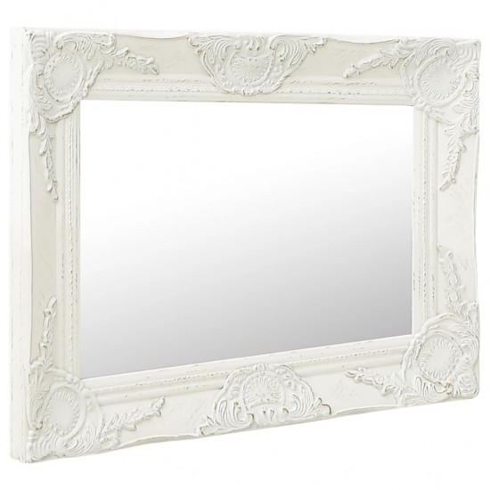 Sieninis veidrodis, baltas, 50x40cm, barokinis stilius