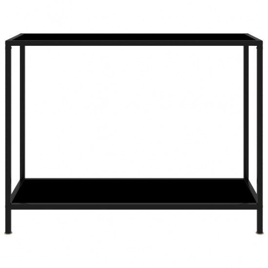 Konsolinis staliukas, juodas, 100x35x75cm, grūdintas stiklas