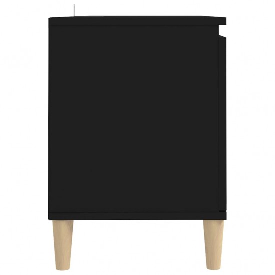 TV spintelė su medinėmis kojelėmis, juoda, 103,5x35x50cm
