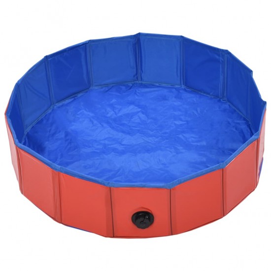 Sulankstomas baseinas šunims, raudonos spalvos, 80x20cm, PVC