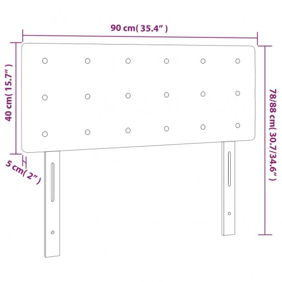 Galvūgalis su LED, tamsiai pilkas, 90x5x78/88cm,aksomas