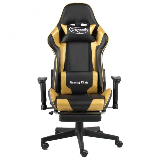 Pasukama žaidimų kėdė su pakoja, auksinės spalvos, PVC