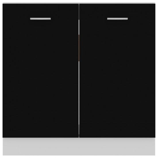 Apatinė spintelė praustuvui, juodos spalvos, 80x46x81,5cm, MDP