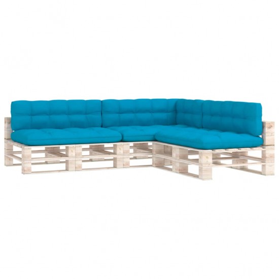 Pagalvėlės sofai iš palečių, 7vnt., mėlynos spalvos