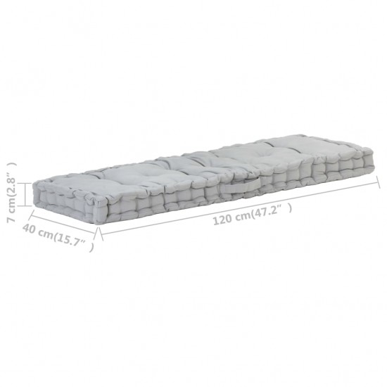 Paletės/grindų pagalvėlė, pilkos spalvos, 120x40x7cm, medvilnė