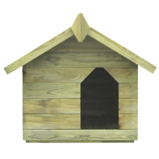 Sodo šuns būda su atidaromu stogu, impregnuota pušies med.