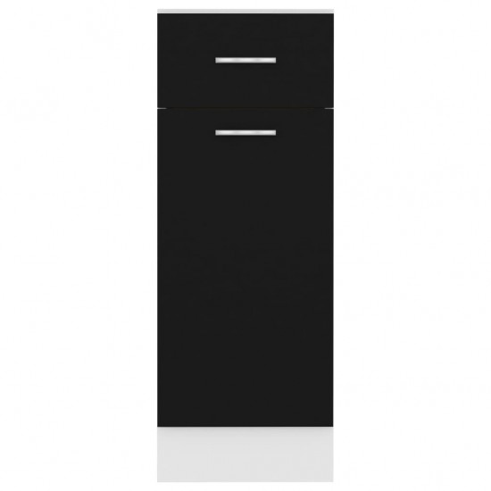Apatinė spintelė su stalčiumi, juoda, 30x46x81,5cm, MDP