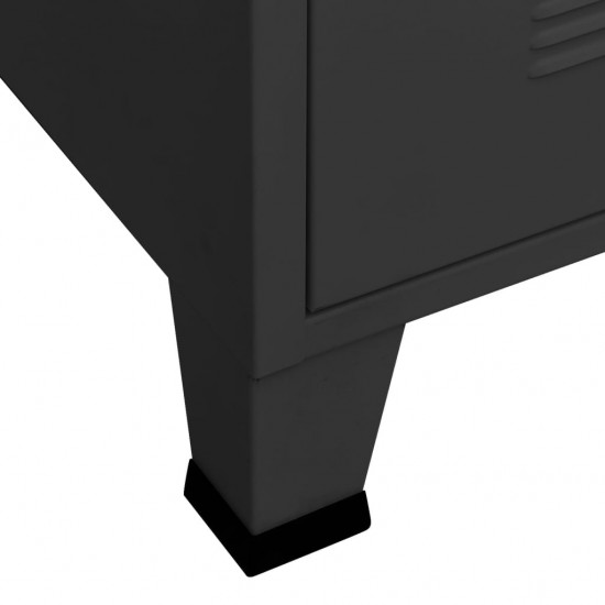 Sandėliavimo spintelė, juoda, 75x40x115cm, metalas, pramoninė