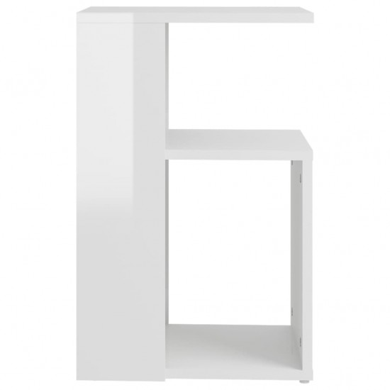 Šoninis staliukas, baltos spalvos, 36x30x56cm, MDP, blizgus