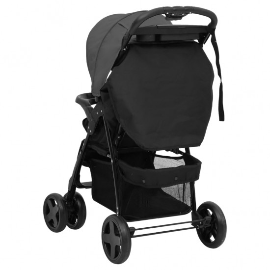 Vaikiškas vežimėlis 3-1, tamsiai pilkas/juodas, plienas