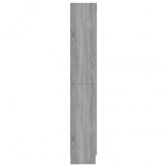 Vitrininė spintelė, pilka ąžuolo, 82,5x30,5x185,5cm, mediena