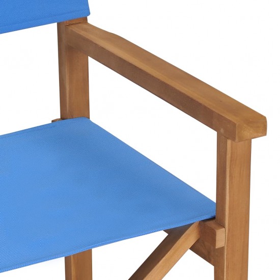 Režisieriaus kėdė, mėlynos spalvos, tikmedžio medienos masyvas