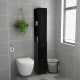 Vonios kambario spintelė, juodos spalvos, 25x25x170cm, MDP
