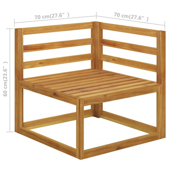 Keturvietė sodo sofa su pagalvėlėmis, kreminė, akacijos masyvas