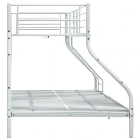 Dviaukštės lovos rėmas, baltas, 140x200cm/90x200cm, metalas