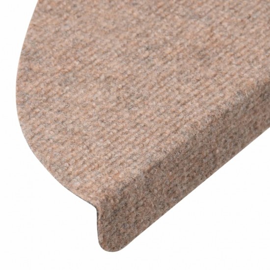 Lipnūs laiptų kilimėliai, 15vnt., smėlio spalvos, 56x17x3 cm