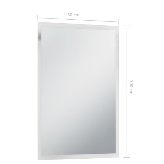 Sieninis vonios kambario veidrodis su LED, 60x100cm